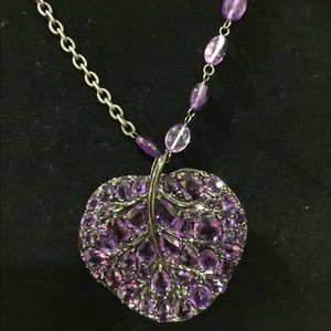 Michael Aram Botanical Leaf Amethyst Necklace.